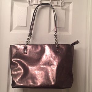 Metallic Michael Kors tote bag charcoal silver